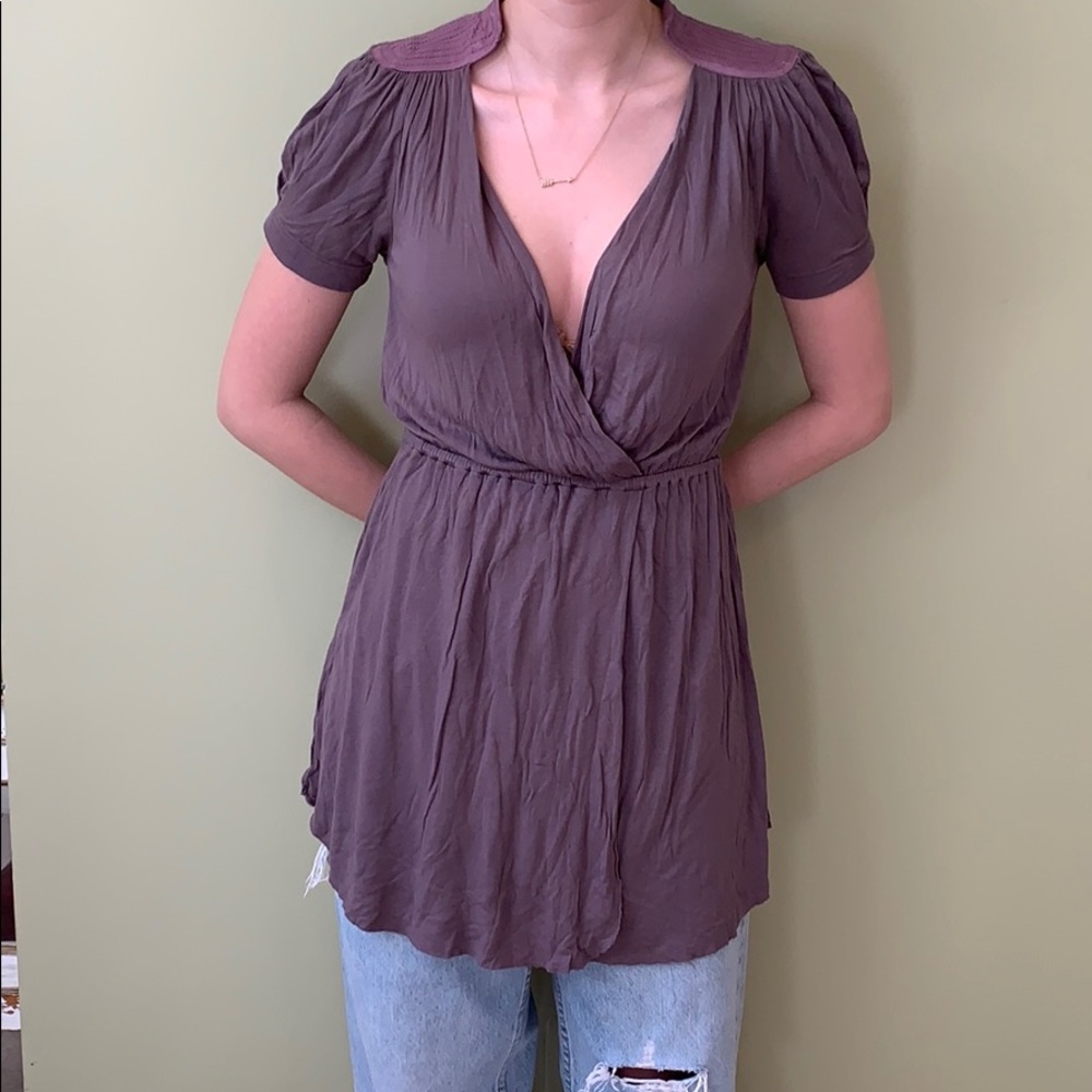 Free People Satin Shoulder Tunic